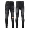 Heren jeans Distressed Motorcycle Biker Jean Rock Skinny Slim Ripped Hole Letter Kwaliteit Designer Broek Merk 9 kleuren Denim Maat 28-40 M4BH