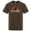 كاريكاتير ديناصور تي شيرت طباعة لا إنترنت t قميص الرجال دينو tshirt مضحك harajuku قمم Jurassic Unflline Park Mens Tshirt 220617