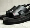 Sandals Summer Mens Casual Height Increase Genuine Leather Trendy Platform High Heels Men Shoes Slippers 37-44