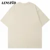 LENSTID Sommer Männer Kurzarm T-shirts Hip Hop Menschen Schatten Print T Shirts Streetwear Harajuku Casual Baumwolle Tops Tees 220621