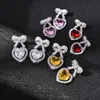 Nieuwe luxe glanzende zirkon hart S925 Silver naald oorbellen vrouwen Koreaanse mode high-end oorbellen sieraden accessoires
