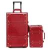 Beasumore Retro Crocodile Pu Leather Rolling Luggage Sets Spinner Women Password Suitcase Wheels Inch Cabin Vintage Trolley J220707