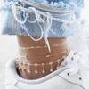 Ankiety 3pcs/set bohemian kostki bransoletki srebrny kolor dla kobiet letnie koraliki plażowe na nogach Zestawy kostki Jewerly Roya22