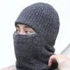 Bérets doublure polaire bonnet écharpe ensemble conduite cyclisme pour hommes chapeau à capuche tricoté unisexe hiver randonnée écharpebérets