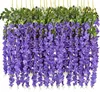 Decorative Flowers & Wreaths 12 Pack Artificial Wisteria Vine Fake Hanging Garland Silk Long Bush String Home Party Weddin