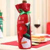 Julekorationer 1st Happy Year for Home Cartoon Snowman Santa Claus Decorative Wine Bottle Cover Navidad Natalchristmas