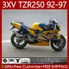 Carénages Pour YAMAHA TZR 250 TZR250 R RR TZR-250 TZR250R 92 93 94 95 96 97 Corps 117No.59 YPVS 3XV TZR250-R 1992 1993 1994 1995 1996 1997 TZR250RR 92-97 Carrosserie Bleu Jaune