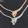 Donia Jewelry Luxury Necklace 유럽 및 미국 패션 표범 티타늄 미세한 지르콘 팔찌 귀걸이 4 피스 디자이너 연회 박스