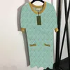 Casual Dresses Designer 3 f￤rger Knit Fashion Letter Jacquard vinter h￶st varm ull juldag g￥va f￶r flickor kjolar kl￤der u8tg
