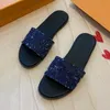 Designer L Luxe dames slippers sandalen Jean borduurwerk platte slipper scuff zomer lage hakglaasjes slijsten sandalen maat 34-42 met originele doos en stofzakken