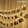 10 20 40 LED Garland Card Po Clip Led String Fairy Lights Battery Operated Christmas Garlands Wedding Year Decoration Y201020