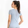 Lu Lu Lemens nouveaux vêtements de yoga d'été pour femmes à manches courtes sports de fitness séchage rapide motif filé air élastique T-shirt vêtements bon haut