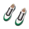 Designers de luxo vestido de vestido de casamento sapatos de casamento verde branco masculino casual tênis impermeável casual outono redondo de pé sem deslizamento