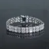 Neues Lab-Diamant-Armband, Zirkonia, Tenniskette, Damen, Herren, Paar, Hochzeit, Verlobung, versilbert, vereist, Bling-Schmuck281L