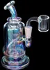 6.3inchs Hookahs Recycler Oil Rigs Small Bong Thick glass Water Bongs Smoking Pipe With 10mm Glass banger