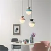 Pendelleuchten Nordic Moderne Lichter Kleine Kronleuchter Kreative Persönlichkeit Macaron Licht Schlafzimmer Nachttischlampe LED Küche HängelampenPendelleuchte