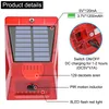 Solar-Blitzlicht mit Bewegungsmelder, Fernbedienung, Solar-Alarmlampe, 129 dB Sound, Sicherheitssirene, IP65 wasserdicht