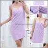 Hem Textil Handduk Kvinnor Robes Bath Wearable Dress Womens Lady Snabbtorkande Strand Spa Magisk Nightwear Sleap Y220226 Drop Leverans 2021 Supple