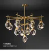 Pendant Lamps Postmodern Crystal Chandelier All Copper Light Luxury Simple Living Room Dining Bedroom ChandelierPendant