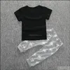 衣類セット新しい夏の幼児の赤ちゃんセット男の子ママボーイレター印刷された半袖ブラックコットンTシャツとキッズ2pc mxhomedhsto