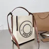 Canvas Bucket Bag Plaid Designer Handväskor Purse Tote Shoppingväskor Inside Fashion Letters Löstagbart Zip Pocket Vintage Handväska Intern stor kapacitet