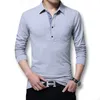 Icpans Polo Shirt Men Long Sleeve Casual Cotton Fashion Polo Shirt Men Big Size 5xl 4XL Slim White BlackTee Tops 220408