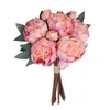 장식용 꽃 화환 연소 연기와 가장자리 모란 장식 식물 거실 36cm 녹색 딜 핑크 10 머리 결혼식 배열 데코 라티