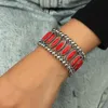 Bedelarmbanden Boheemse etnische zilveren kleur armbanden voor vrouwen vintage holle strass hars gesneden kralen elastische juwelierjuwelse juweel inte22