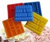 Partihandel Ice Cream Tools Square Lego Toy Brick Shape Silicone Fandont Chocolate Mold Ice Cube Mold Cake Bakeware