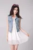 Gilet da donna Gilet corto in denim Gilet estivo da donna Casual Colete Giacca senza maniche femminile Gilet Plus Size 3XL Luci22