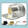 Ball Caps Hüte Hüte Schals Handschuhe Mode-Accessoires Luxus Pu-Leder Hip Hop Krokodilkorn Cap Snapback Golden $ Logo Dj Baseball P