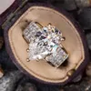 Anéis de casamento huitan lindo cristal pêra cúbica zircônia feminina nobre festa de noiva anel de noiva anel dourado jóias de moda