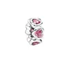 Розовые хрустальные шерсти S925 Серебряные ювелирные изделия DIY Beads с CZ подходит Pandora Ale Ale