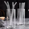 Paille Smoothie en Verre de 20 cm, Pailles à Boire Transparentes Réutilisables pour Smoothie Milkshakes Paille à Boissons Écologique PRO232