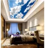 Grande personalizzato 3d murale wallpaper Bellissimo cielo blu e nuvole bianche per soggiorno camera da letto soffitto murale sfondo muro pittura