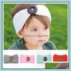 Hair Accessories Baby Kids Maternity Baby Girls Fashion Wool Crochet Headband Knit Hairband With Button Decor Winter Ne Dhs2D