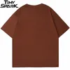 Hip Hop Streetwear TShirt Uomo Harajuku Lettera stampata T Shirt in cotone allentato Primavera Estate Manica corta Top Tees Khaki 220521