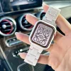 Harzarmband Gehärtetes Glasgehäuse Apple Watch Band 44mm 42mm 40mm 38mm Correa Loop Armband für iwatch 7 6 se Serie 5 4 3