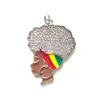 Charms 5 stks Clear Stone geplaveide zwarte meisje charme hanger voor vrouwen armband ketting maken Juneteenth Awareness sieraden accessoire SupplyCharm