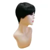 Short Pixie Cut Straight Human Hair Wigs Brazilian Remy Wig for Black Women Machine Made Glueless Wigs with Bangs