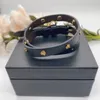 Moda Bracciale Donna Uomo Rivetto Doppio Strato Polsini Bracciali Pelle Retro Catena Collo Donna Designer Gioielli Catena Teschio D225172F