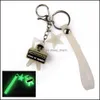 حذاء أجزاء الإكسسوارات الأحذية 3D PVC Keychain Bad Bunny Clog Charm Glow في سلاسل المفاتيح المطاطية الناعمة الداكنة DHF9N