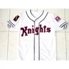 GlaA3740 # 9 Roy HOBBS 1984 New York Knights The Natural Movie Button Down Maglia da baseball Maglie personalizzate cucite al 100% Grigio Bianco