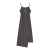 Party Dress Summer Sexy Splits Style Sleeveless Spaghetti Strap Womens Long Dress Fashion High Quality Black