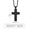 Black / Silver / Gold Stainless Steel Cross Pendant Necklaces Men's Lord Prayer Laser Scripture Necklace Rolo Chain 3mm 24''