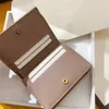 Top Tier Luxury Designer Credit Card Holder Ladies Clutch Wallets Nude Real Leather Short Money Clip Zipper Wallet Coin Purse Wome236w