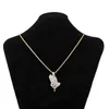 Pendant Necklaces Iced Out Cubic Zircon Praying Hands With Cross Charms Necklace Fashion Luxury Hip Hop Designer Jewelry Elle22242d