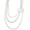 Colares de pingente 50 pcs AEO Grego Sorority Long White Beads Pearl Colar Qualidade Moda Camisola WomenPendant