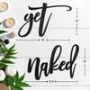Items 18'X 25' Get Naked Sign for Bathroom Wall Decor Bath Word Art Metal Letters