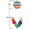 Sieraden zakjes zakken rond hars plak hangend ornament met kleurrijke agaat plakjes hangende windtiond fengshui raam naar huis decoratiejewelr
